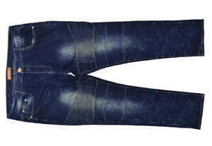 Denim & Rivets Men's Size 40 Blue Moto Biker Jeans Distressed Slim Straight Stre